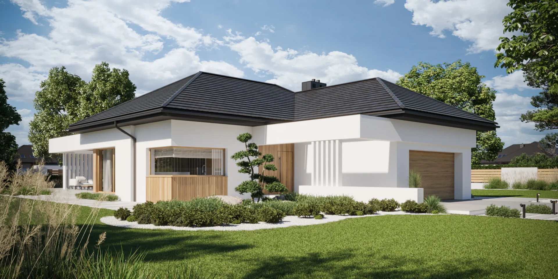 proejkt-domu-w-białej-elewacji-z-dodatkami-drewna-i-grafitowym-dachem-modern-house-new-house-708