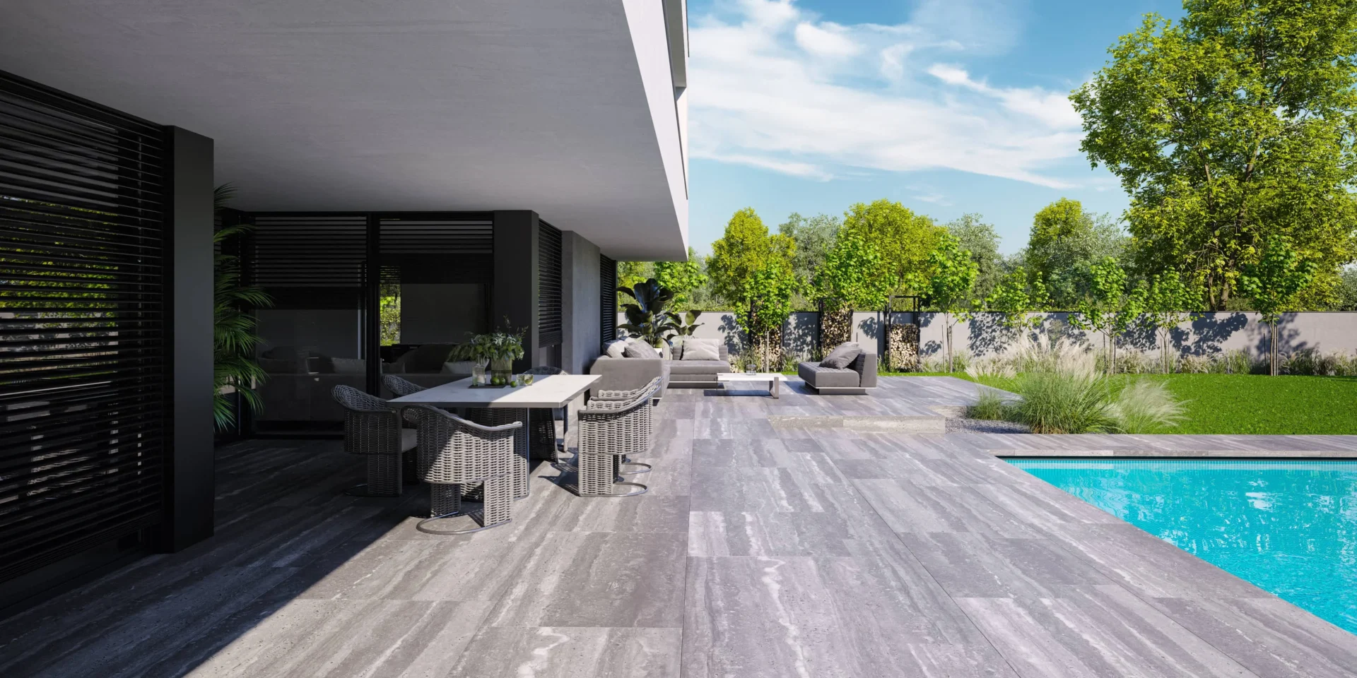 Projekt domu piętrowego z zadaszonym tarasem Modern House New House 727