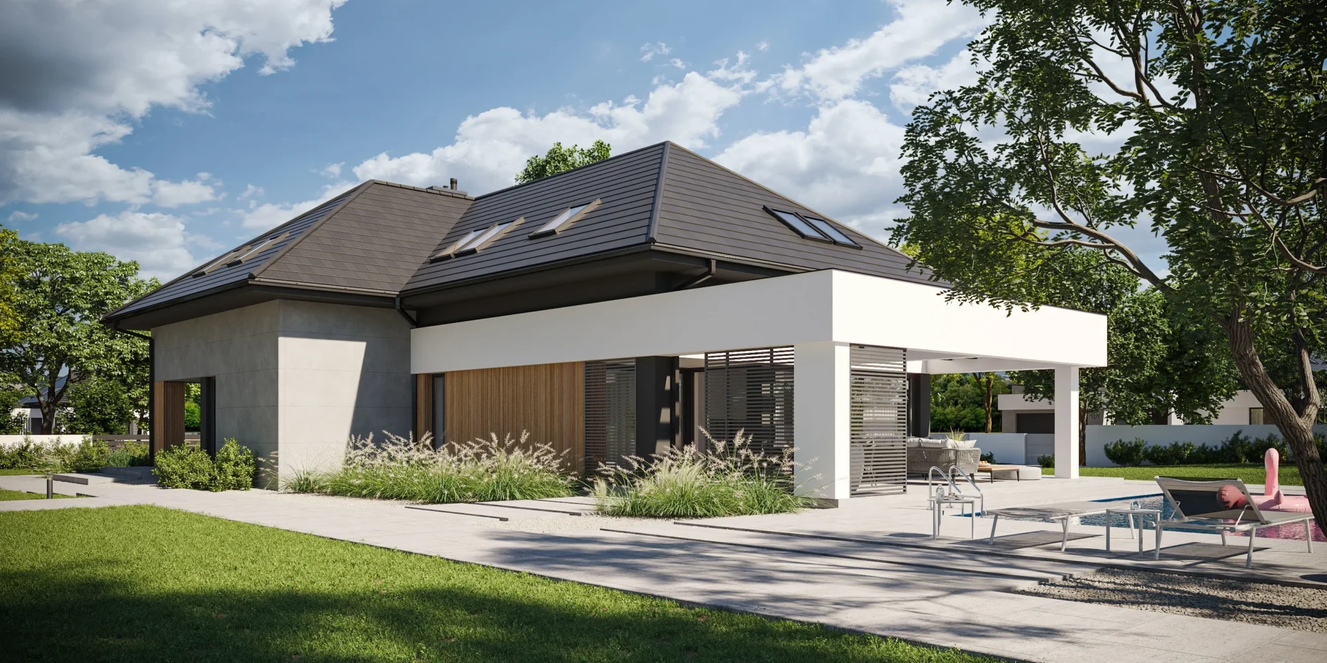 Nowoczesna-willa-z-garażem-dwustanowiskowym-i-tarasem-z-boku-domu-modern-house-new-house-707