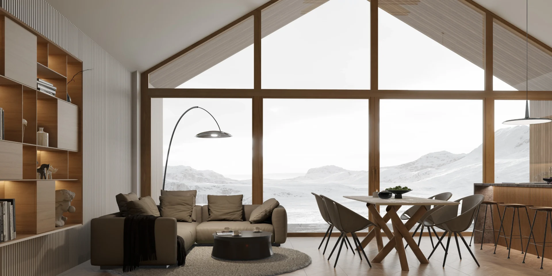 Trójkątne-przeszklenie-całej-ściany-w-projekcie-domu-parterowego-modern-house-new-house-714-G2