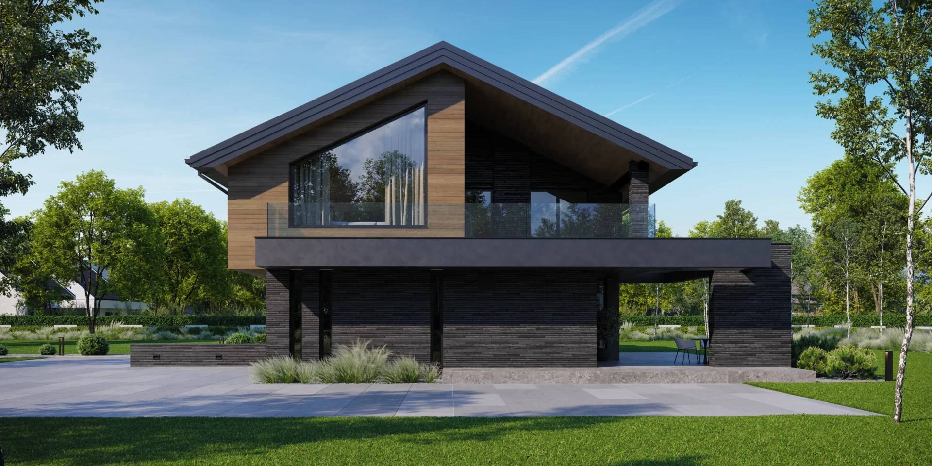 NewHouse 728 projekt domu z poddaszem, 6 sypialniami i dachem dwuspadowym