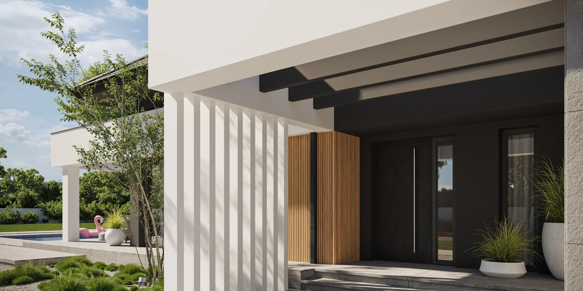 Charakterystyczne-belkowanie-wokół-domu-z-salonem-od-frontu-modern-house-new-house-707