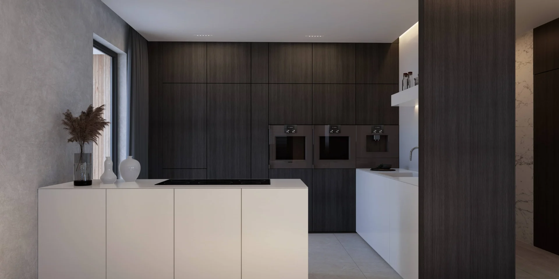 Biało-brązowa-zabudowa-kuchenna-widok-kuchnia-w-projekcie-modern-house-new-house-707