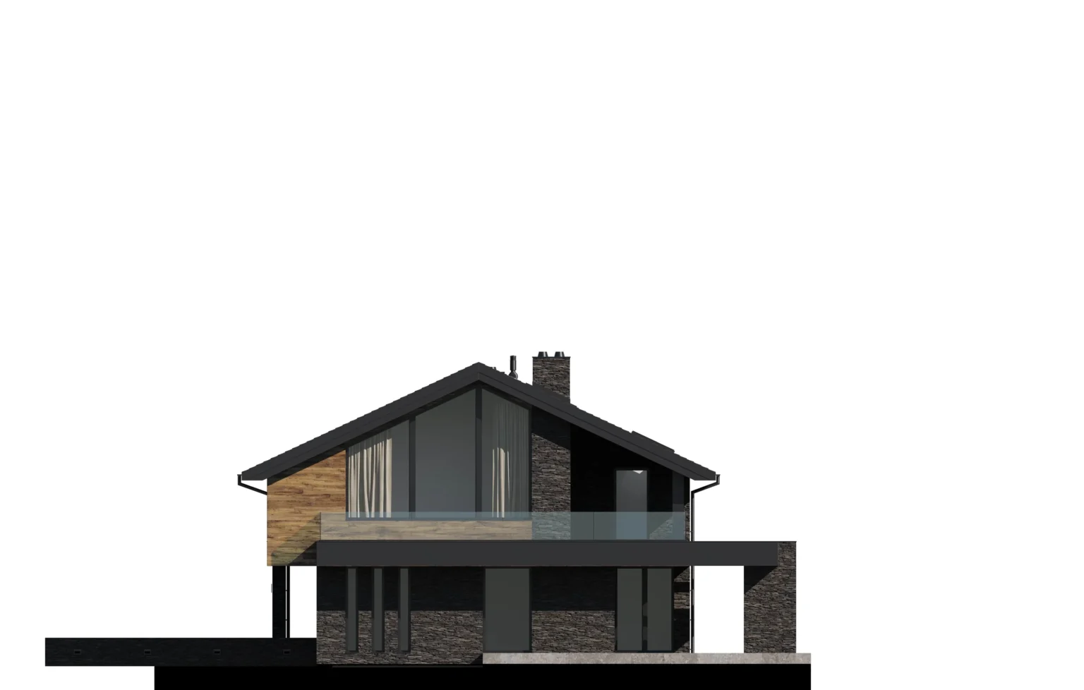 Elewacja boczna od garażu projekt domu NewHouse 721