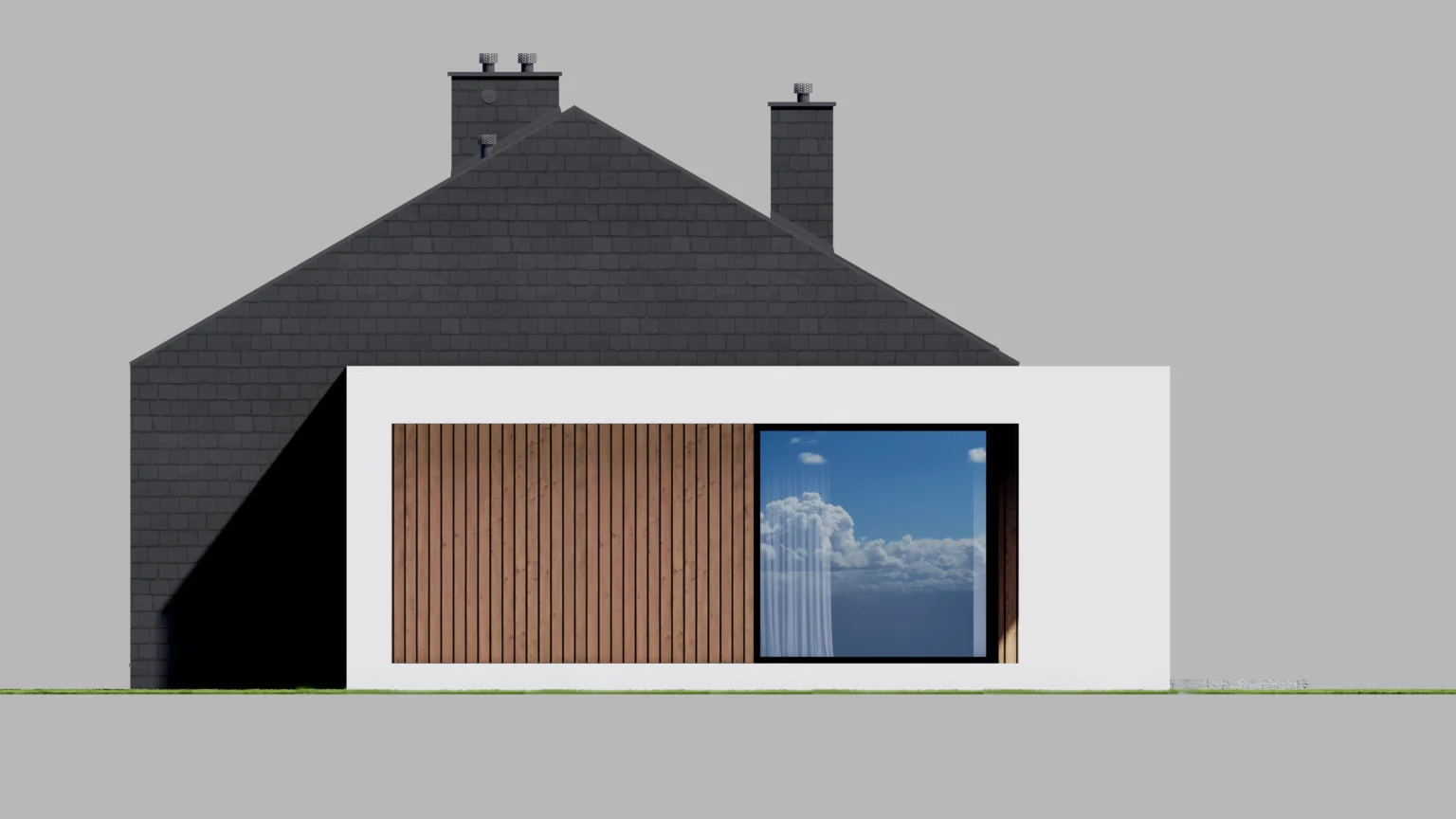 Gotowy projekt domu New House 714 Modern House elewacja boczna