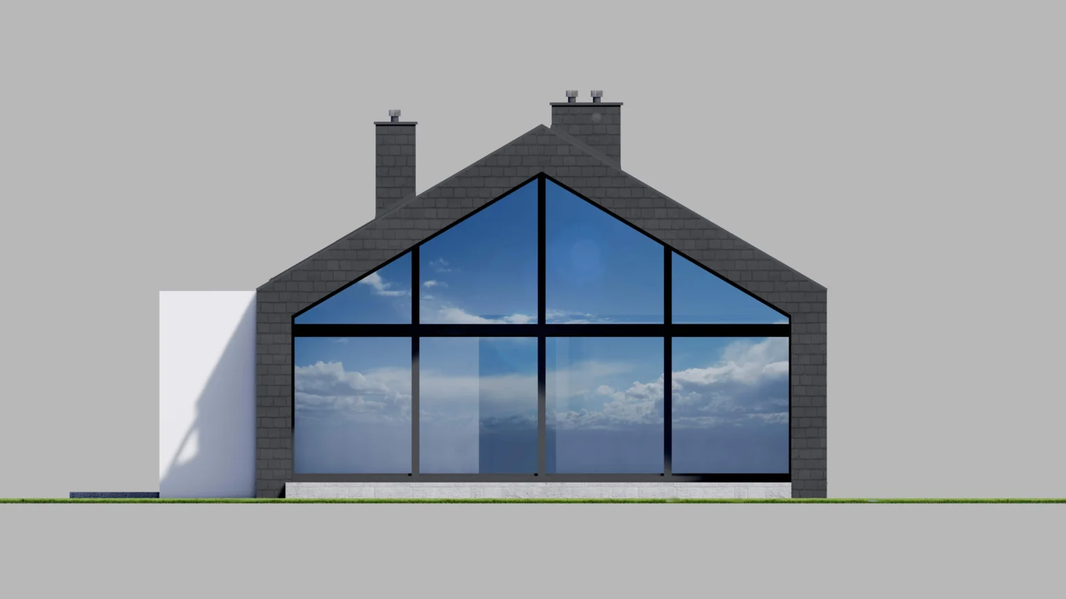 Gotowy projekt domu New House 714 Modern House elewacja boczna 2