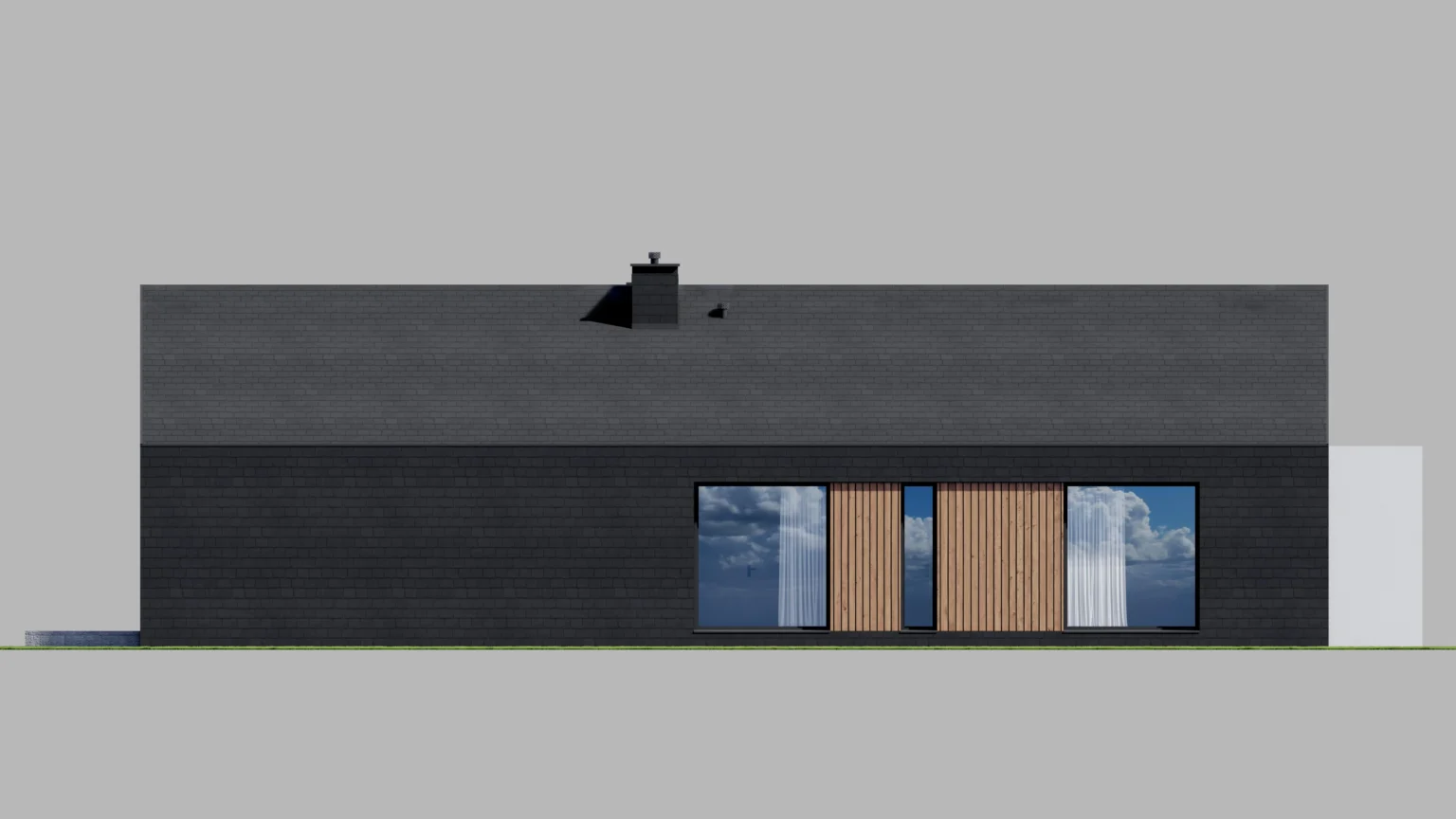 Gotowy projekt domu New House 714 Modern House elewacja tylna