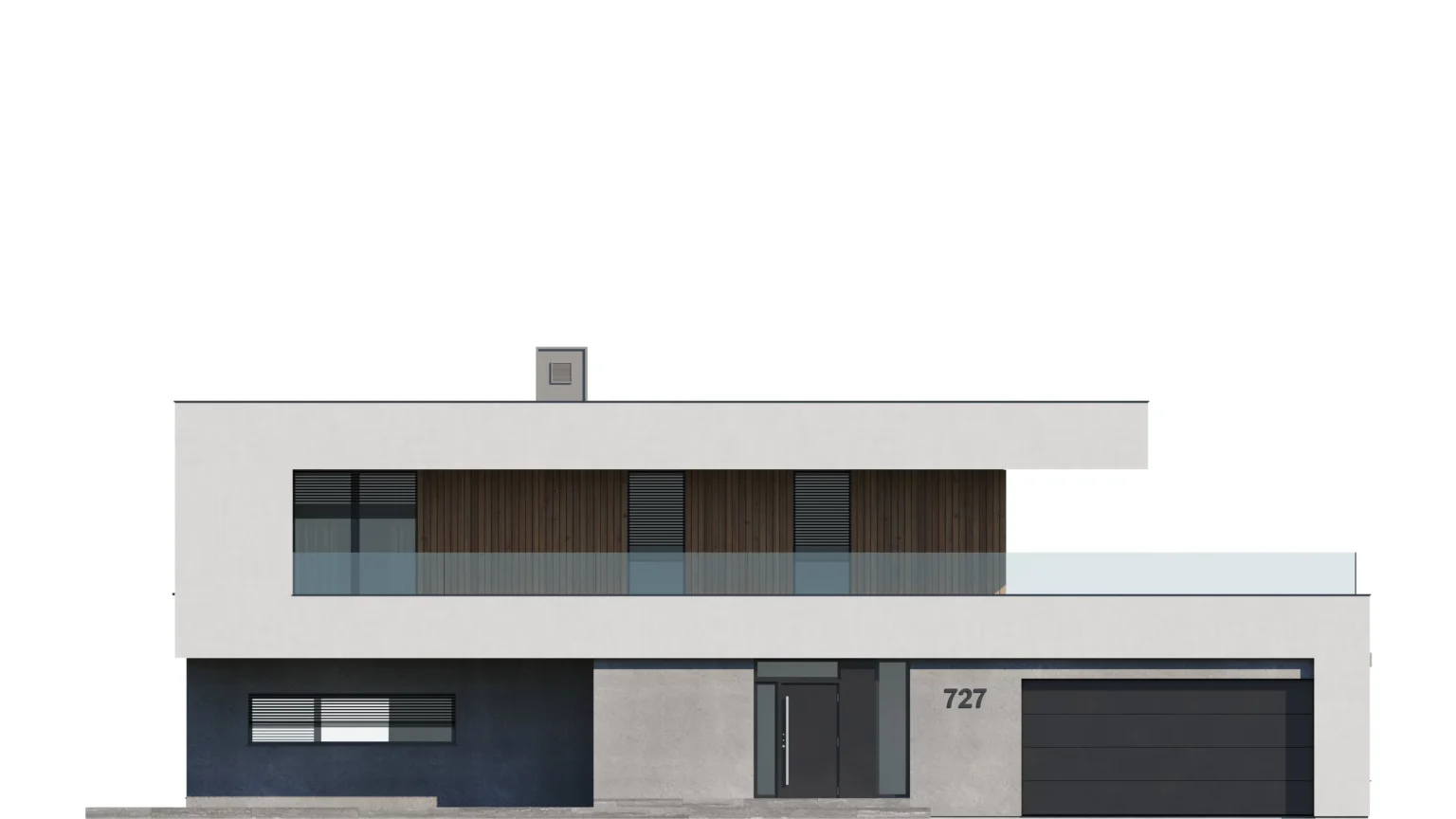 Modern House New House 727 elewacja frontowa