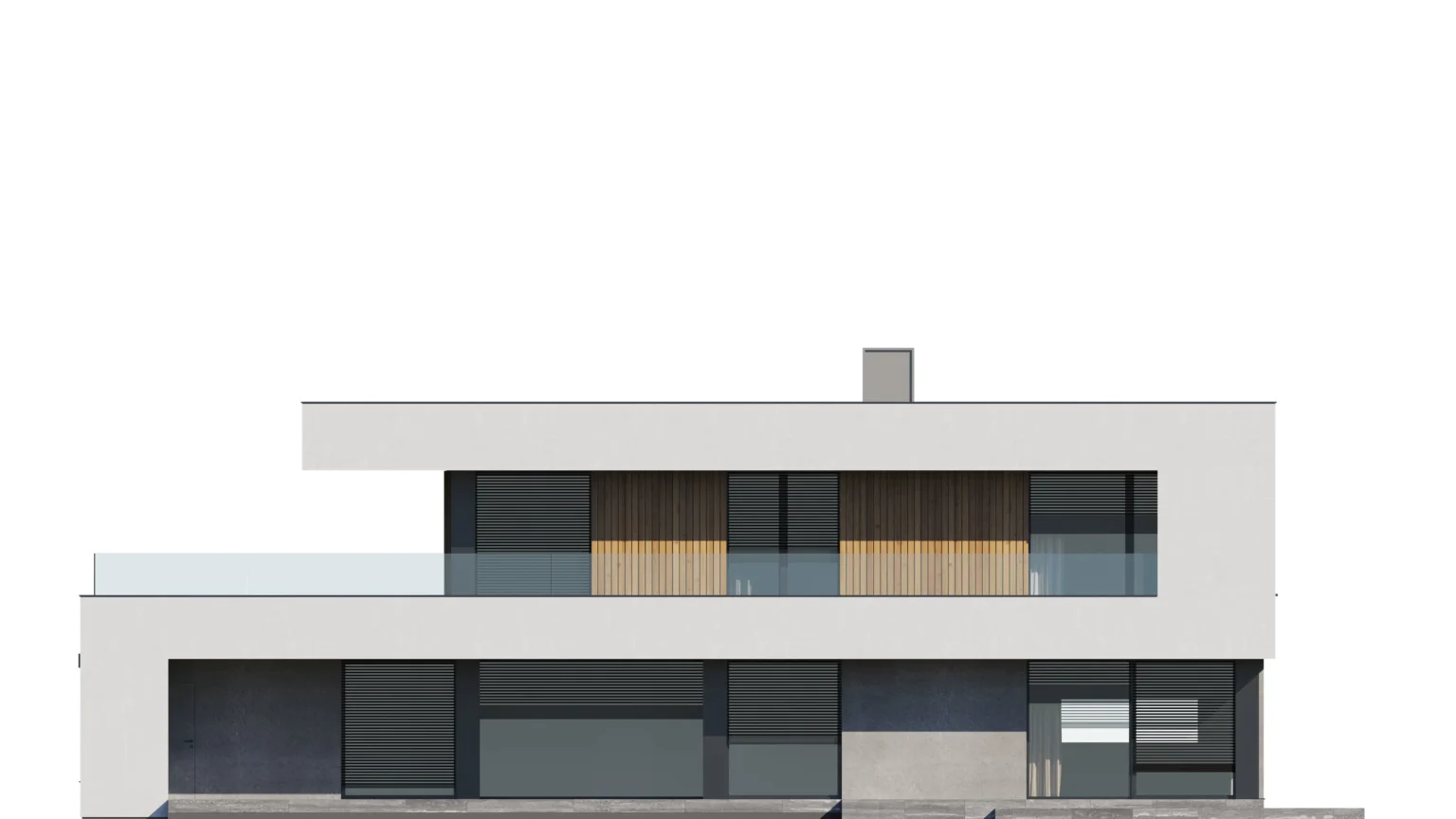 Modern House New House 727 elewacja ogrodowa