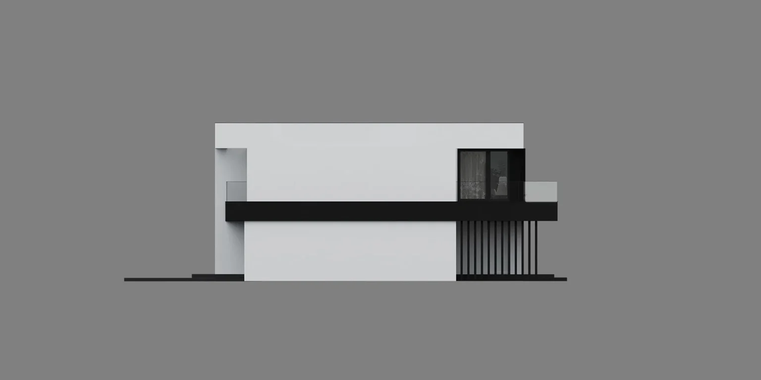 Elewacja boczna projekt domu piętrowego NewHouse 744 G1