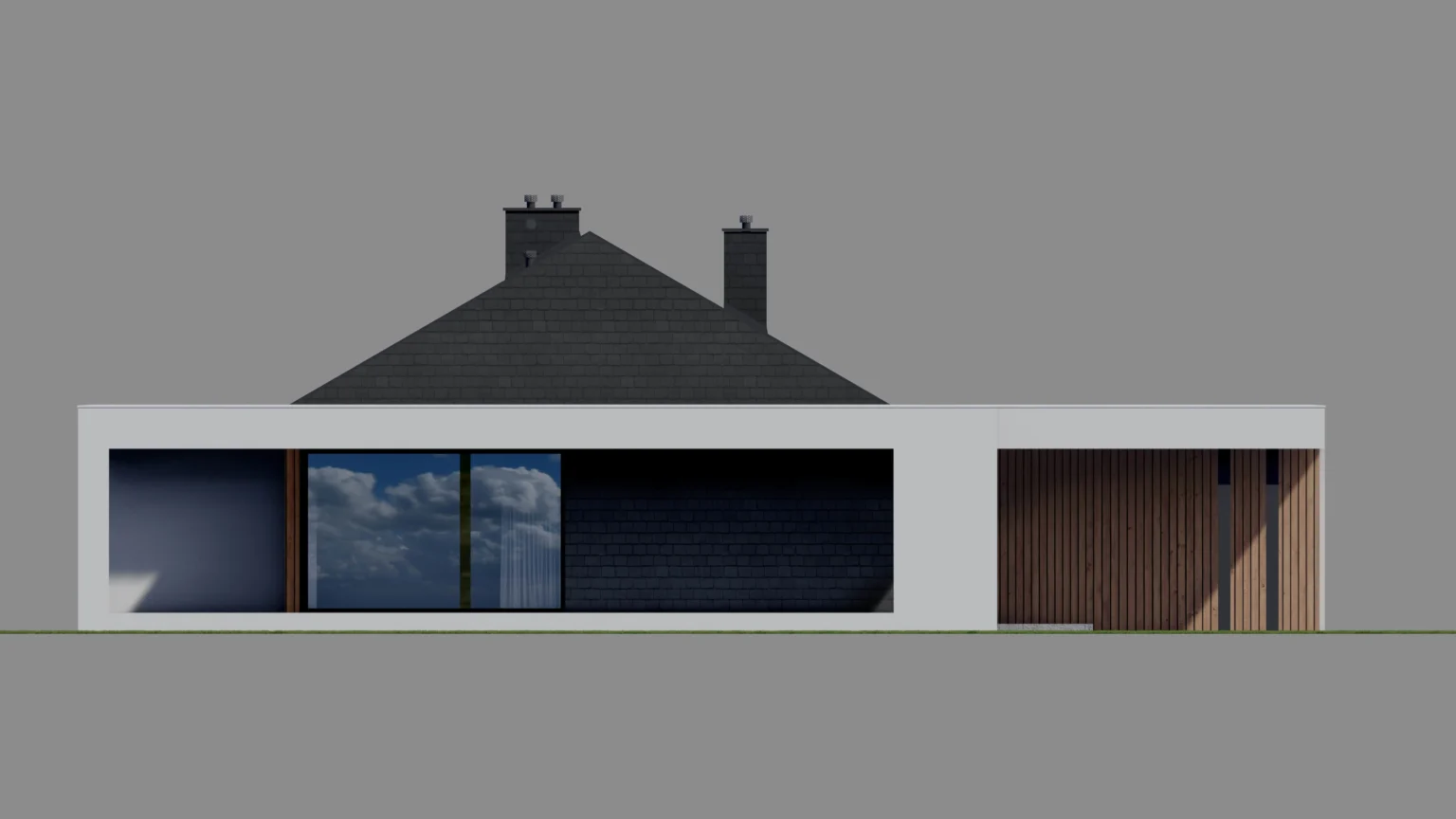 Elewacja boczna projekt domu Modern House NewHouse 716