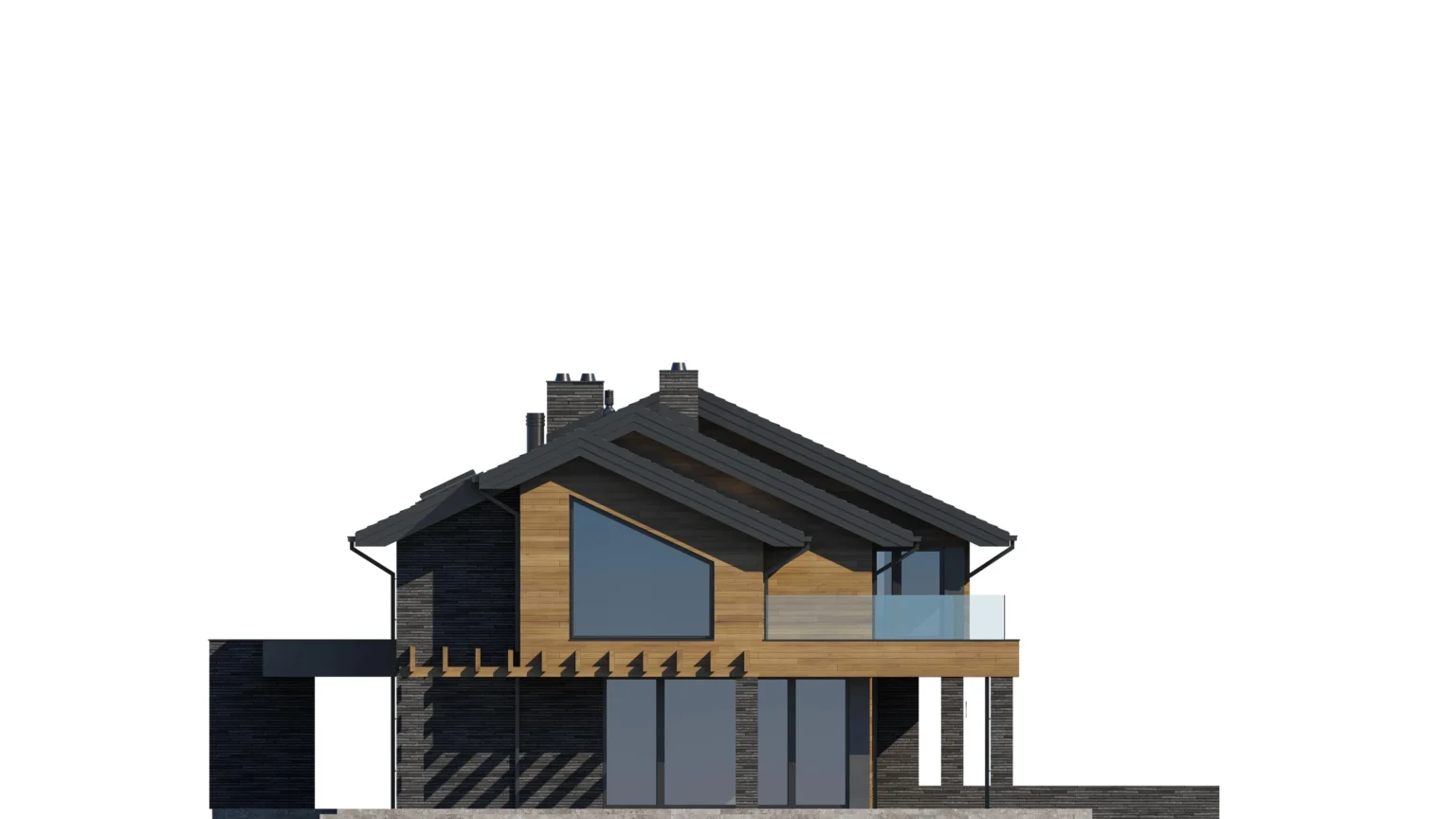 Projekt domu NewHouse 728 elewacja boczna