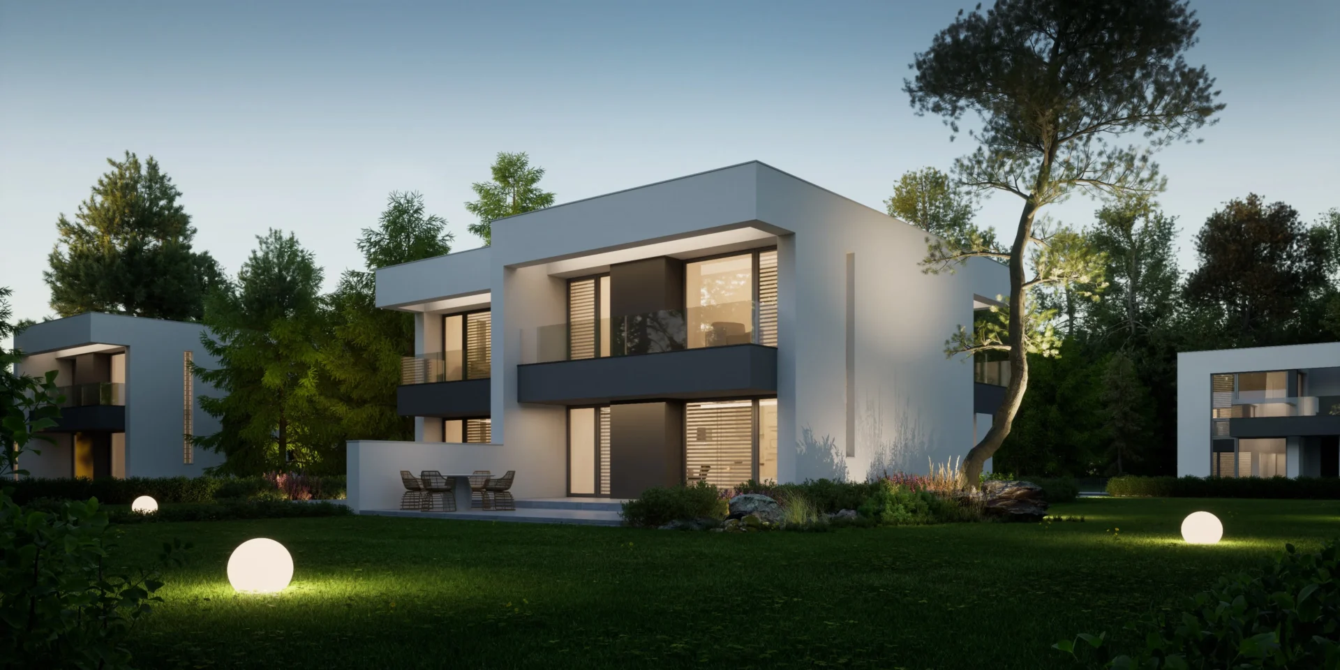 Nowoczesny projekt domu w zabudowie jednorodzinnej dwulokalowej, 120 metrów powierzchni na każdy lokal NewHouse 744 D Modern House