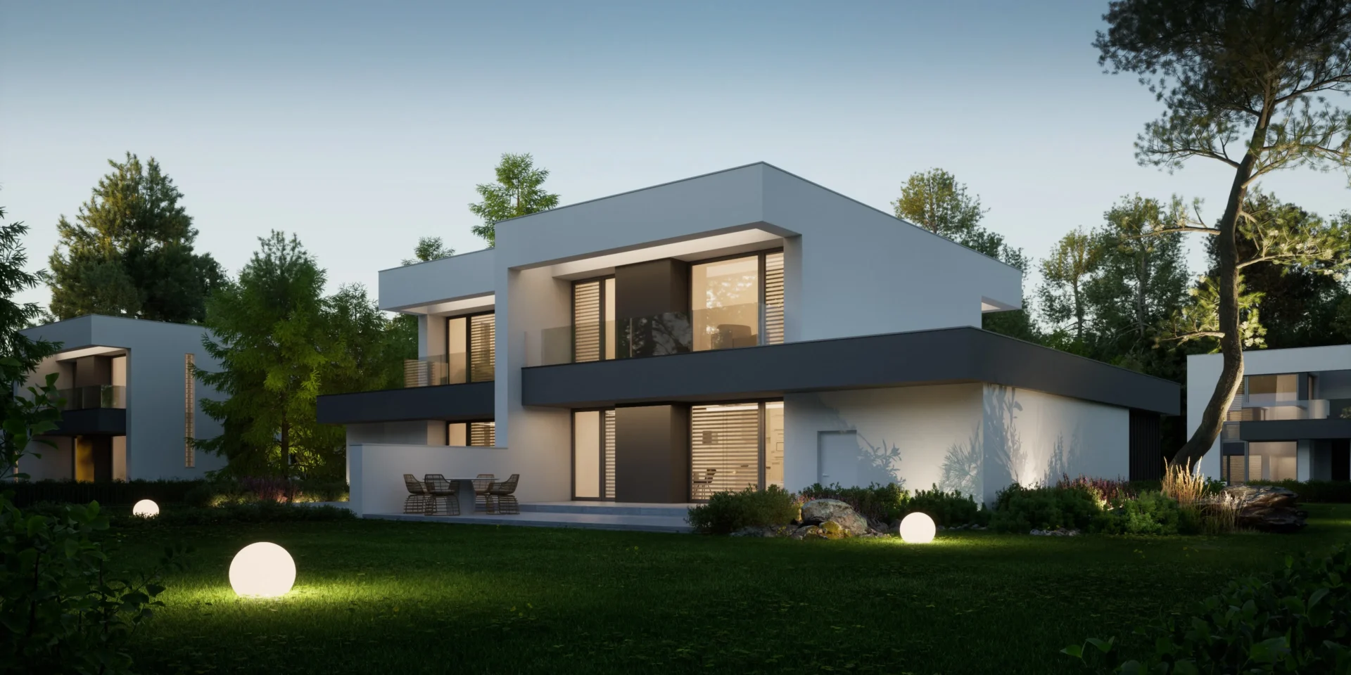 Nowoczesny projekt domu z płaskim dachem, piętrowy, dla dwóch rodzin NewHouse 744 D G1, Modern House