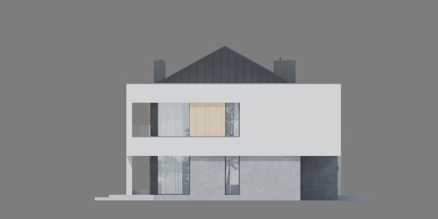 Elewacja-boczna-domu-piętrowego-z-ukrytym-dachem-Modern-House-new-house-727w1
