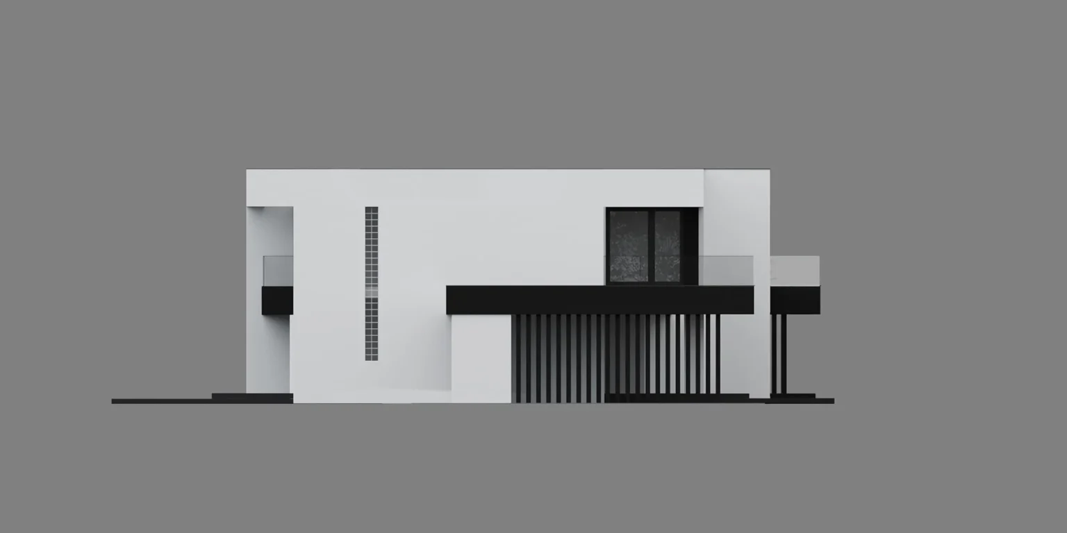 Modern House NewHouse 744 D w1 elewacja boczna