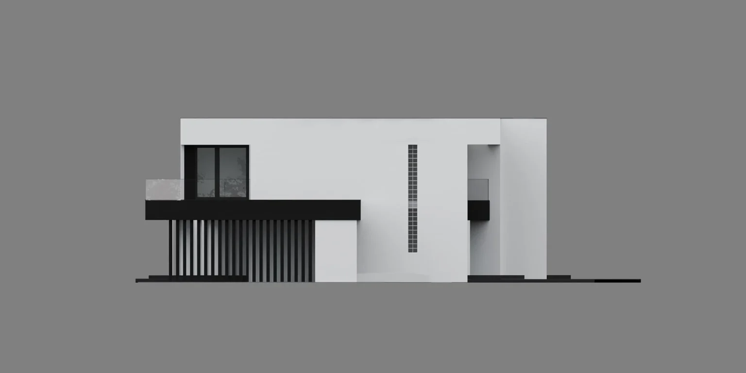 Modern House NewHouse 744 D w1 elewacja boczna