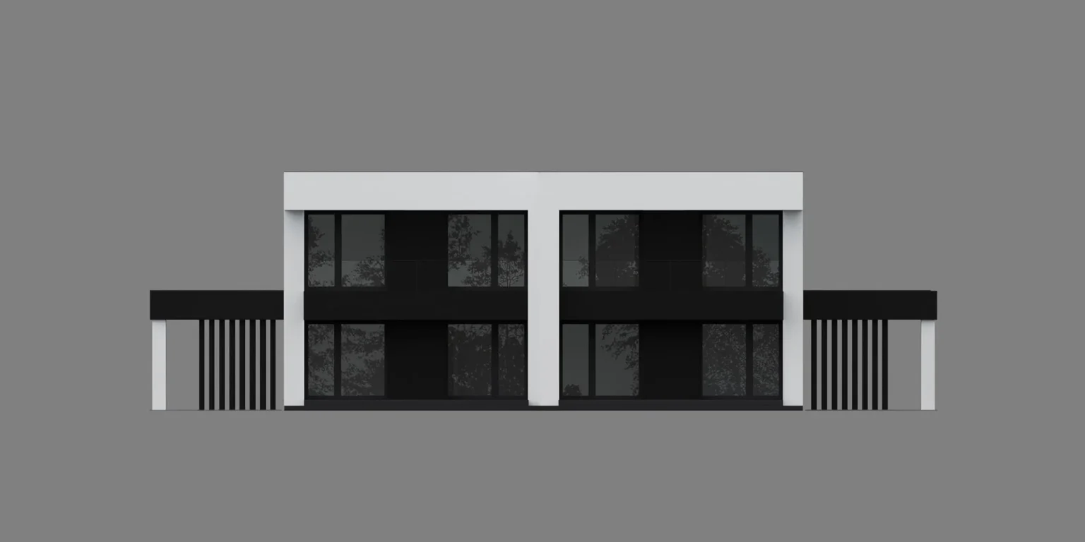 Modern House NewHouse 744 D w1 elewacja ogrodowa