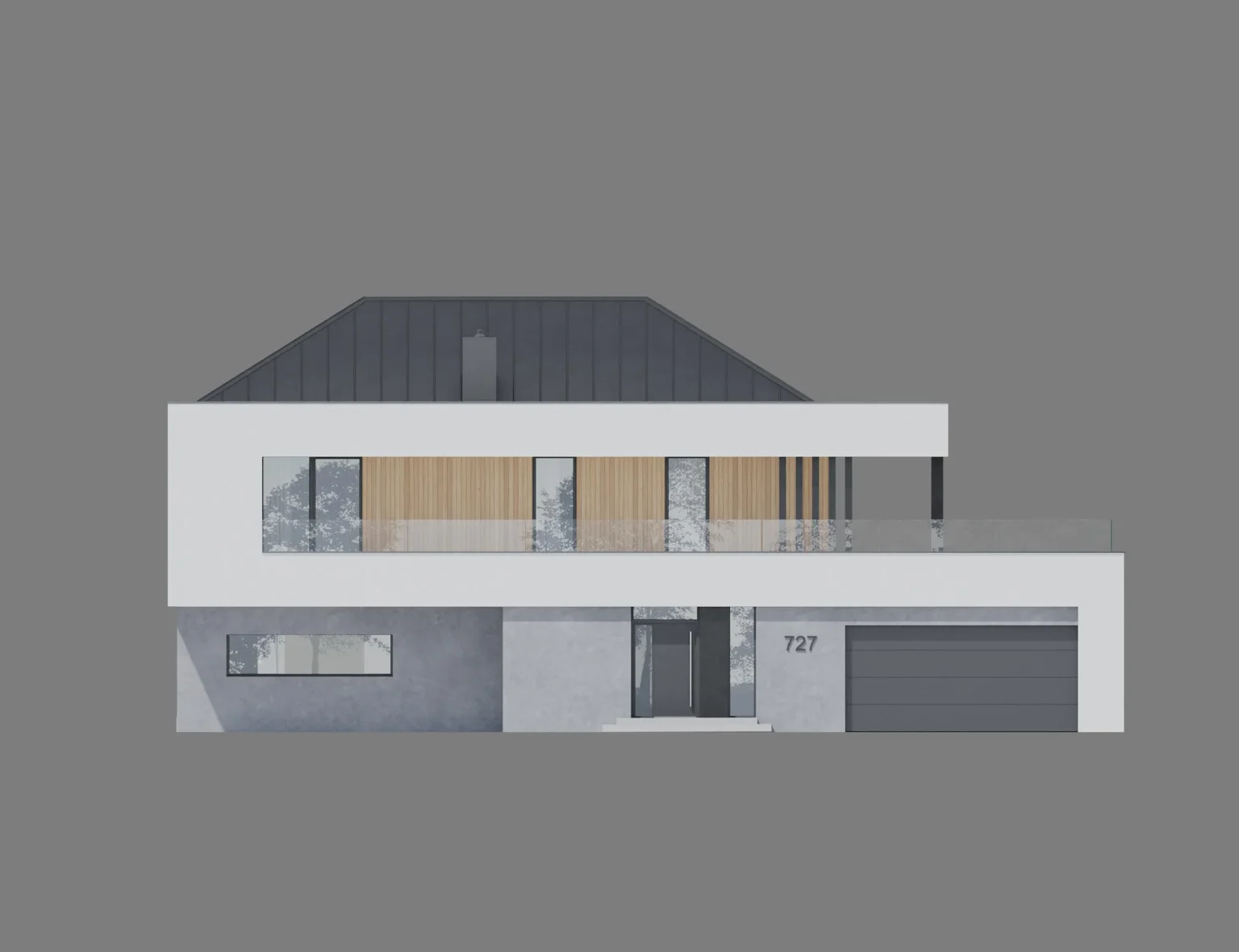 Elewacja-frontowa-domu-piętrowego-Modern-House-new-house-727w1