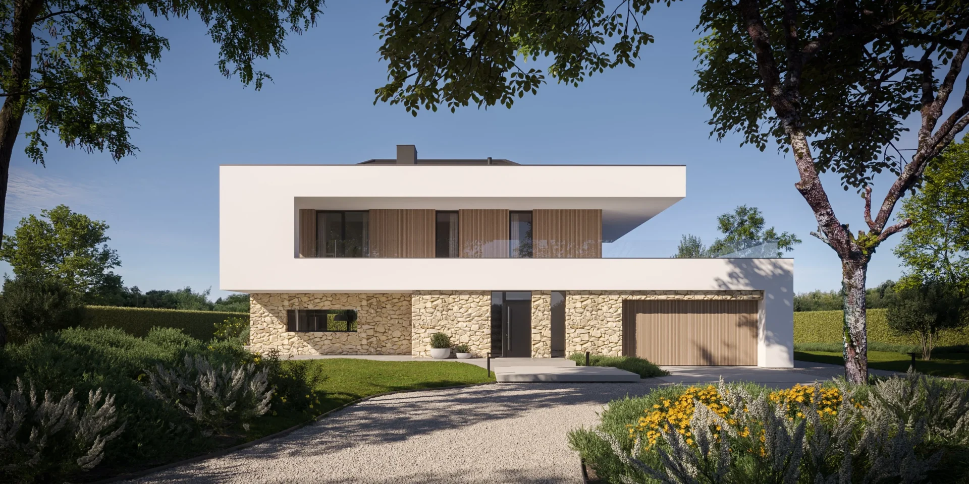 Gotowy projekt rezydencji w stylu śródziemnomorskim, Modern House New House 726 w1