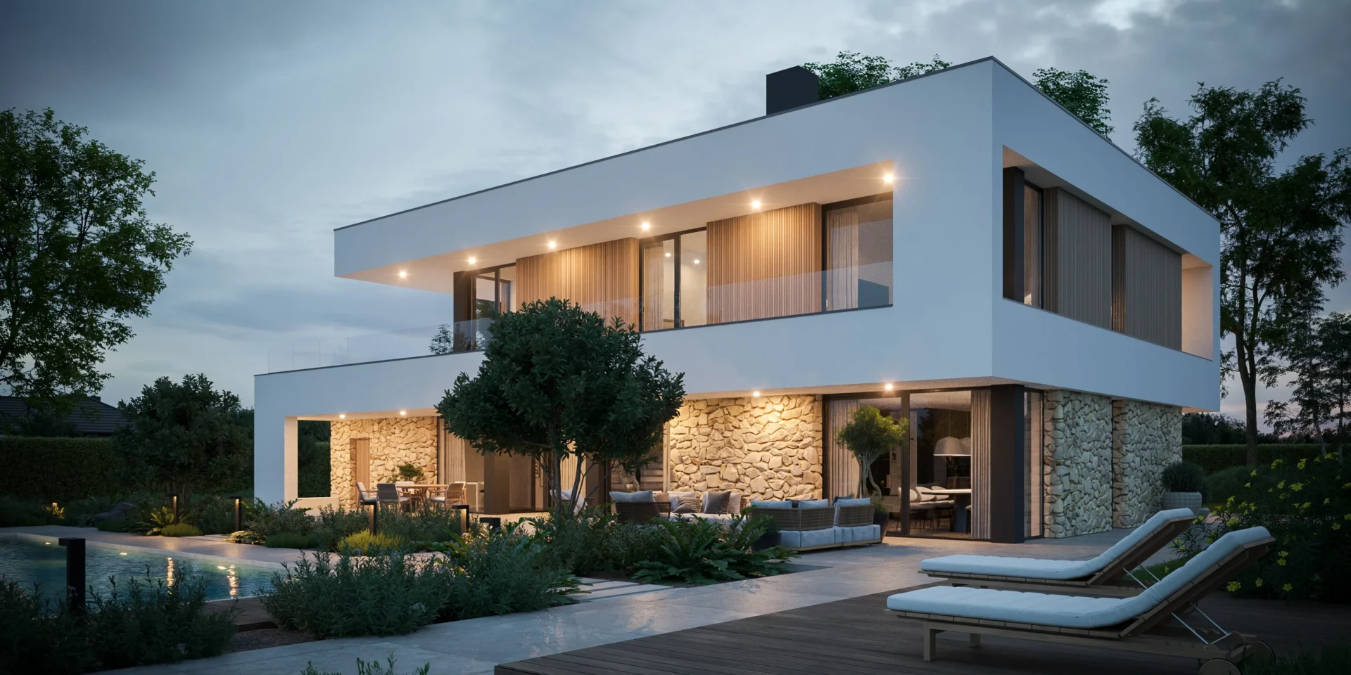 Willa w stylu nowoczesnym, gotowy projekt domu New House 726 w1