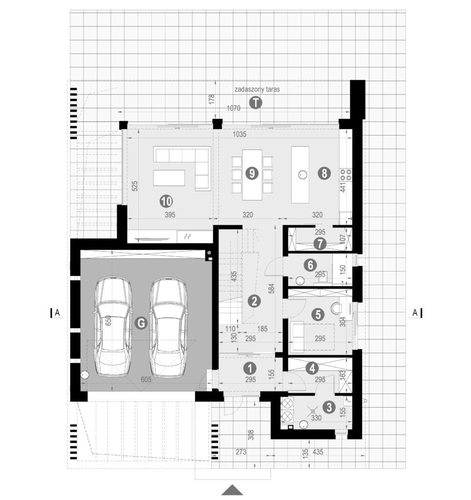 Gotowy projekt domu NewHouse 790 w1 - układ pomieszczeń na parterze
