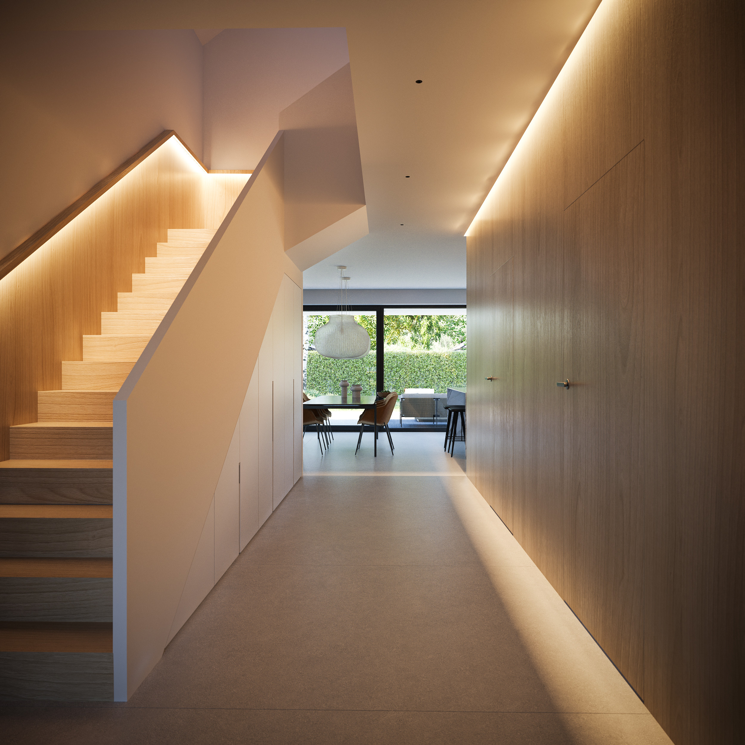 Zabudowane schody na piętro. Katalogowy projekt domu New House 790 w2
