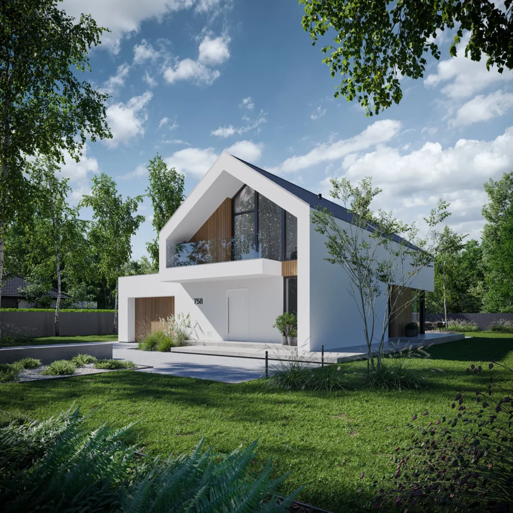 15 Gotowy projekt domu Modern House NewHouse 758 G1 nowoczesna stodola z duzym garazem