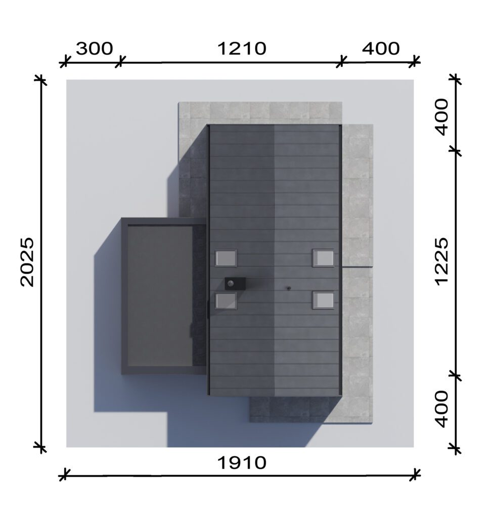 Minimalne wymiary działki Modern House New House 758 G1 w1
