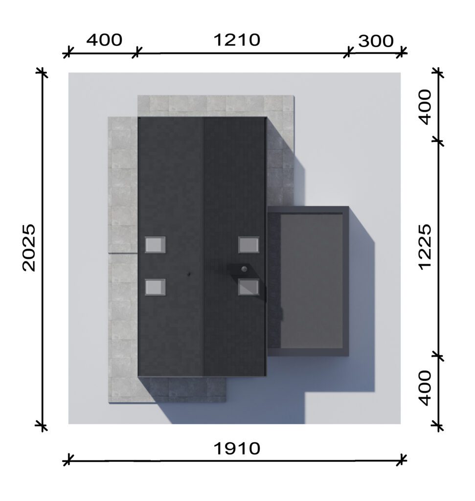 Minimalne wymiary działki Modern House New House 758 G1 wersja lustrzana