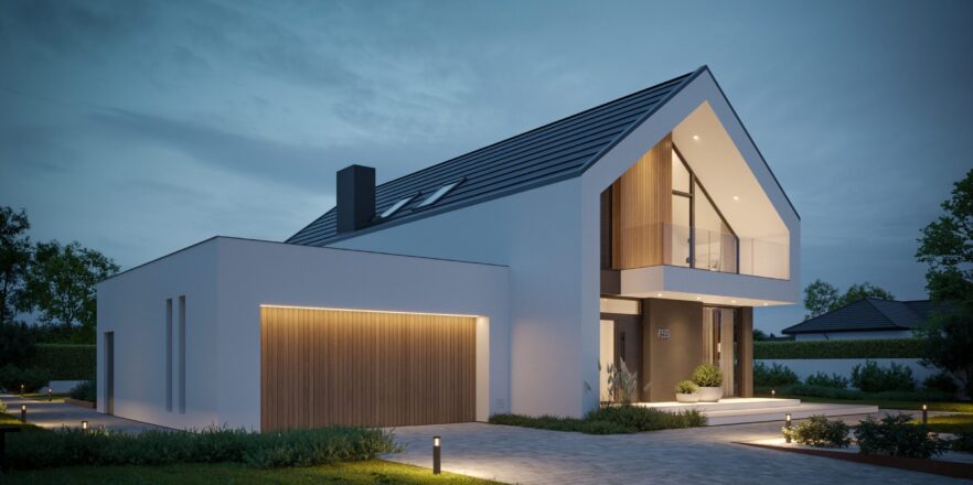 Gotowy projekt domu jednorodzinnego z dachem dwuspadowym Modern House New House 759