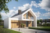 Katalogowy projekt domu z dachem dwuspadowym i garażem Modern House New House 754 G1