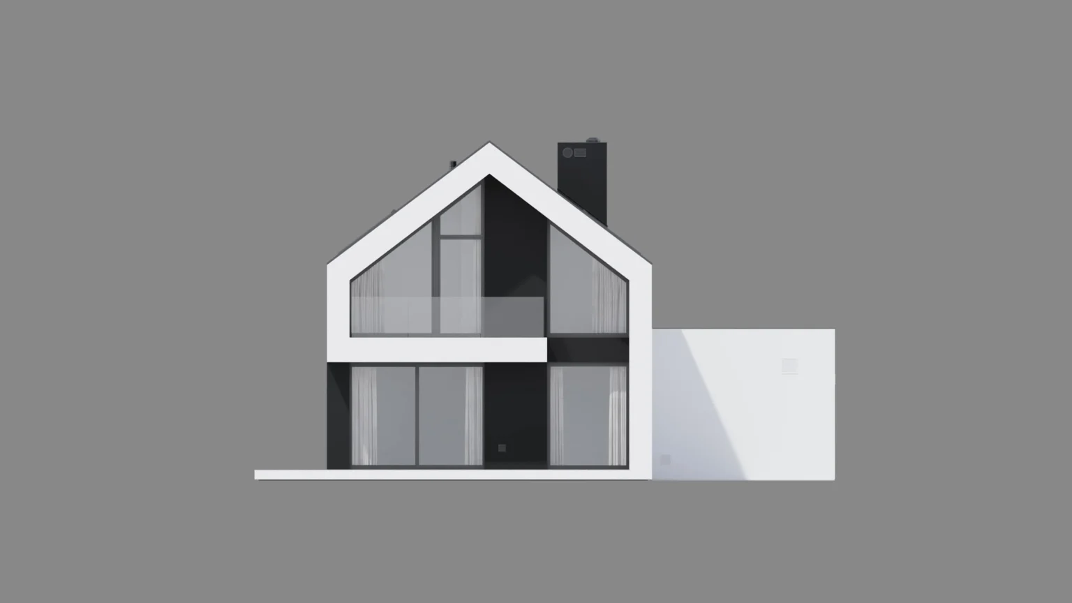 Projekt NewHouse 754 G1 Modern House elewacja ogrodowa