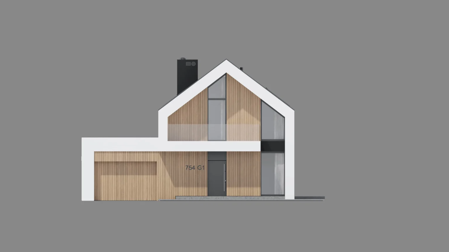 Projekt NewHouse 754 G1 Modern House elewacja frontowa