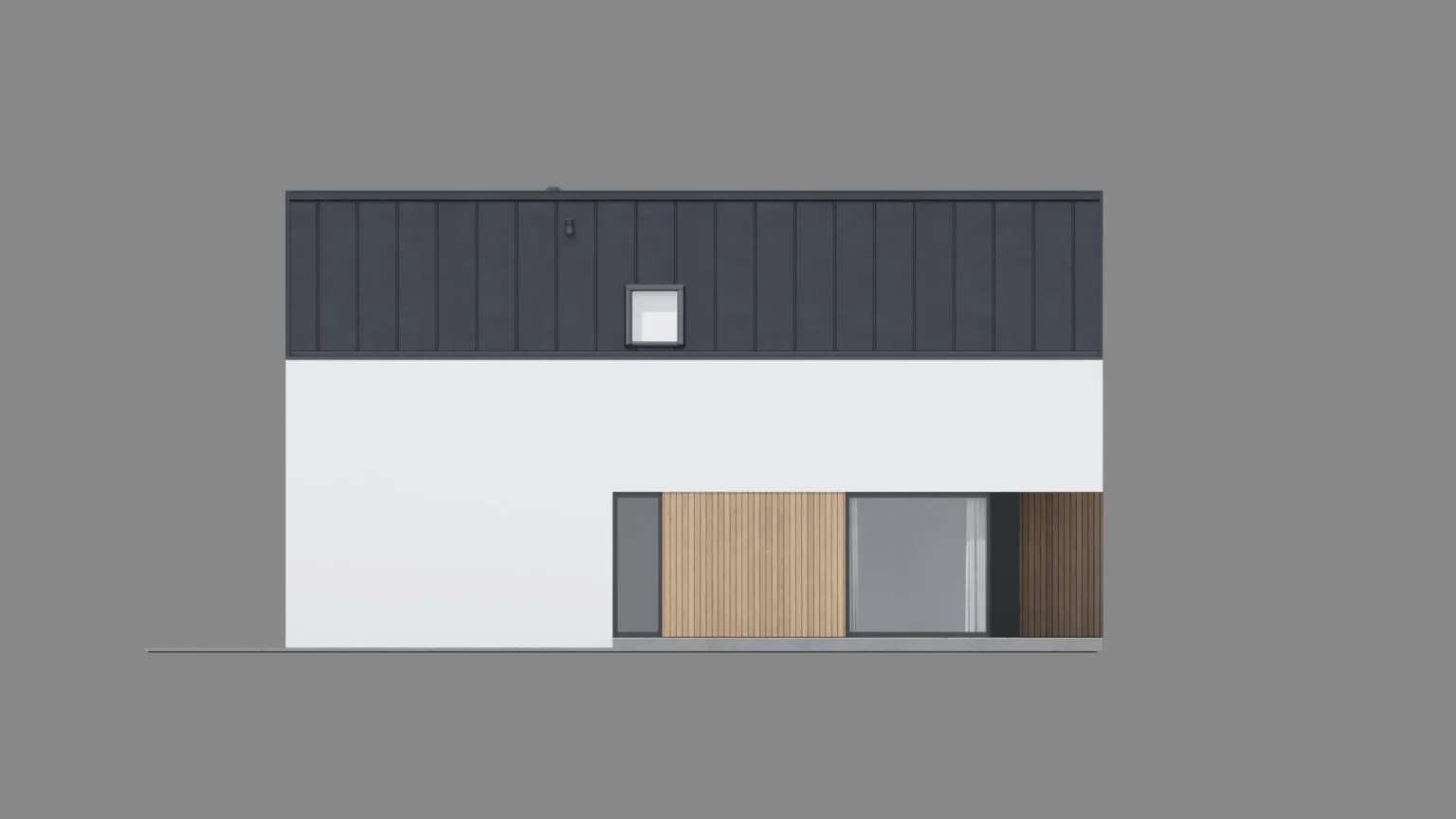 Projekt NewHouse 754 G1 Modern House elewacja boczna