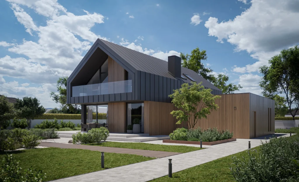 Prezentownik Modern House: podaruj pełnię szczęścia pod choinką! 21 02 Projekt domu z dachem dwuspadowym dla duzej rodziny NewHouse 759w1