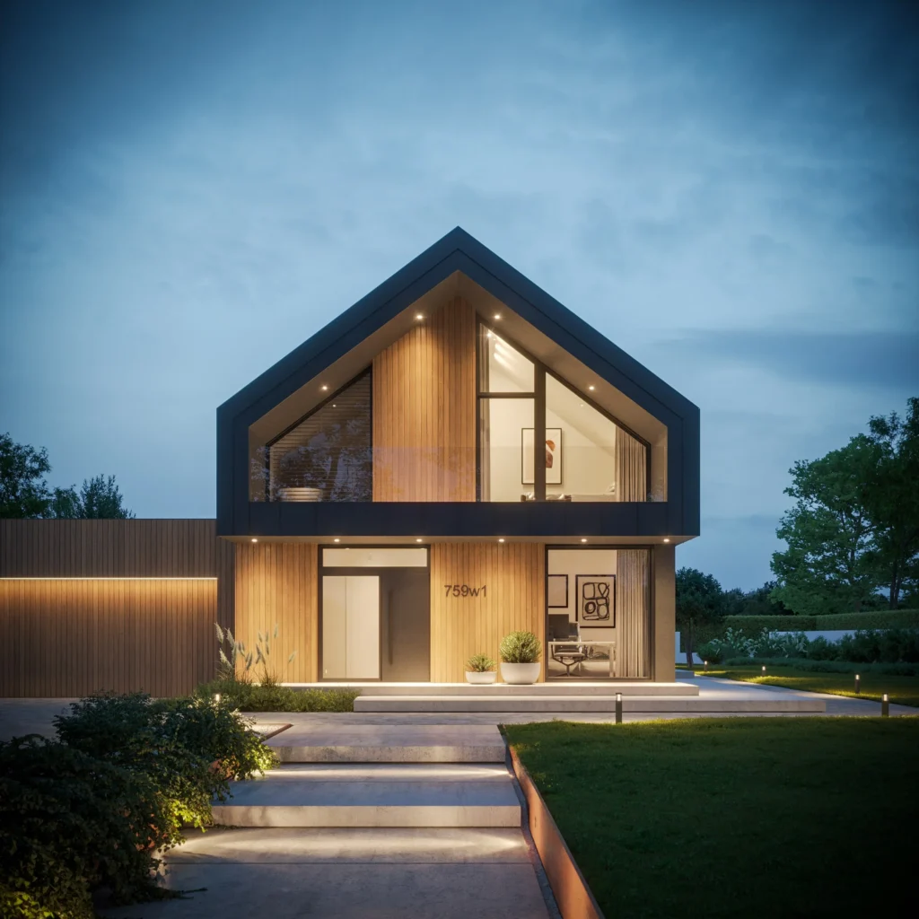 18 Projekt domu Modern House NewHouse 759w1 z dwustanowiskowym garazem