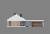 Elewacja frontowa domu nowoczesna stodoła z garażem dwustanowiskowym projekt NewHouse 715 G2