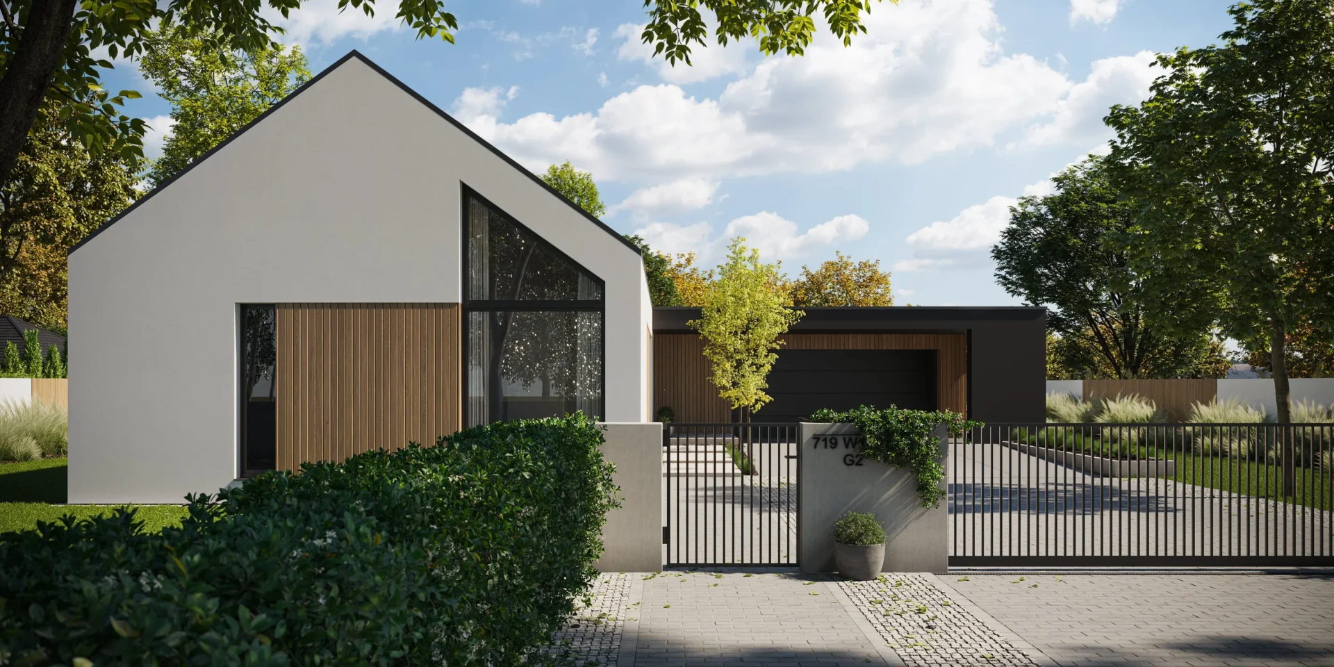 Nowoczesny projekt domu stodoła Modern House NewHouse 719 w1 G2