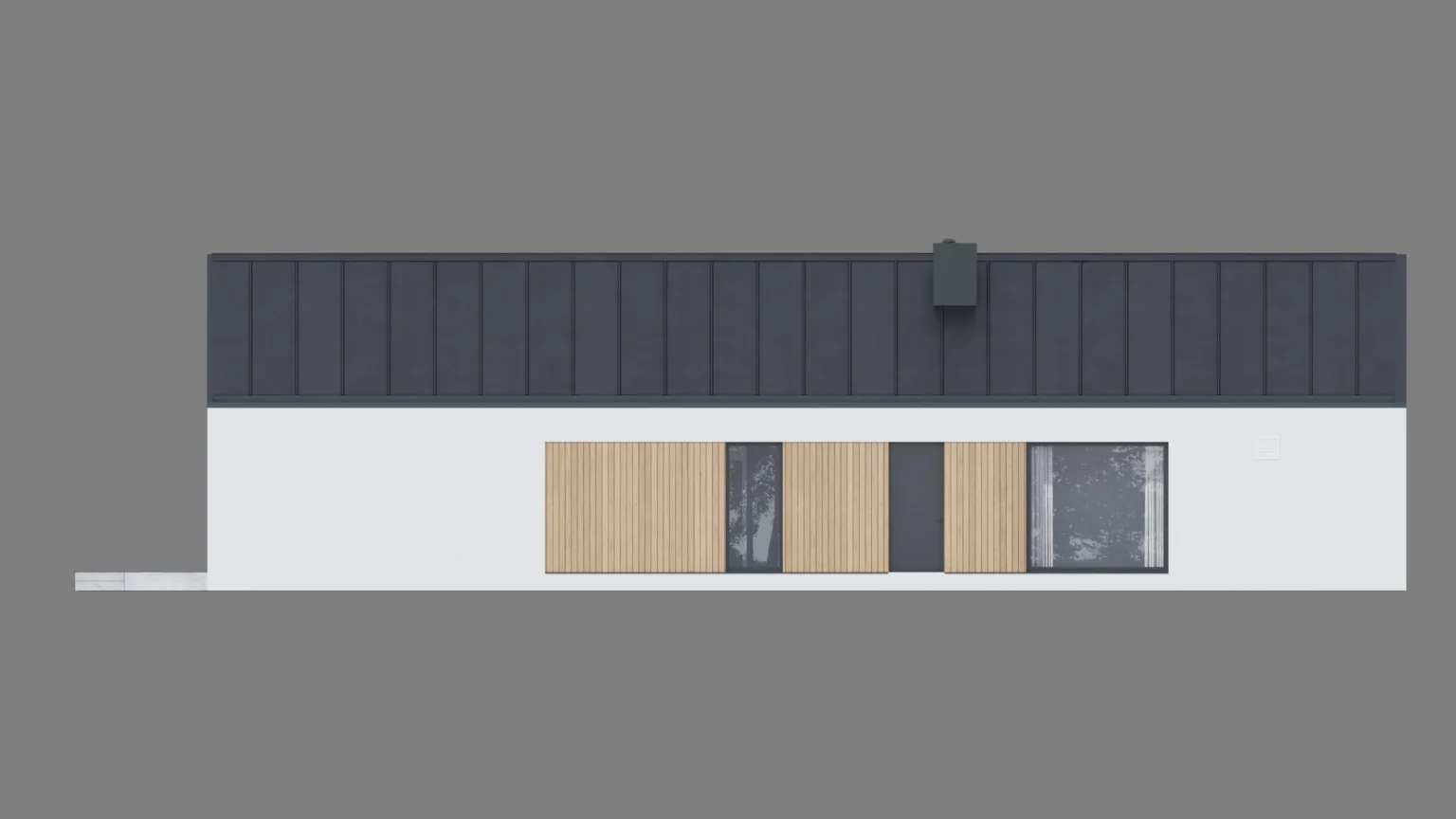 Elewacja boczna projekt nowoczesnej stodoły NewHouse 719 w1 G2