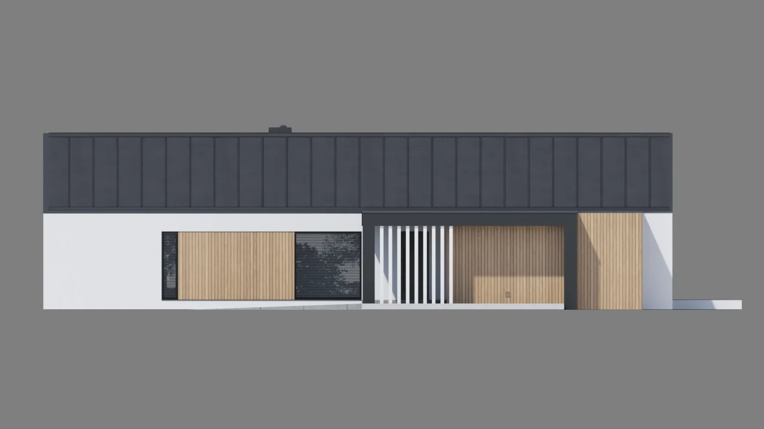 Elewacja boczna projekt nowoczesnej stodoły NewHouse 719 w1 G2