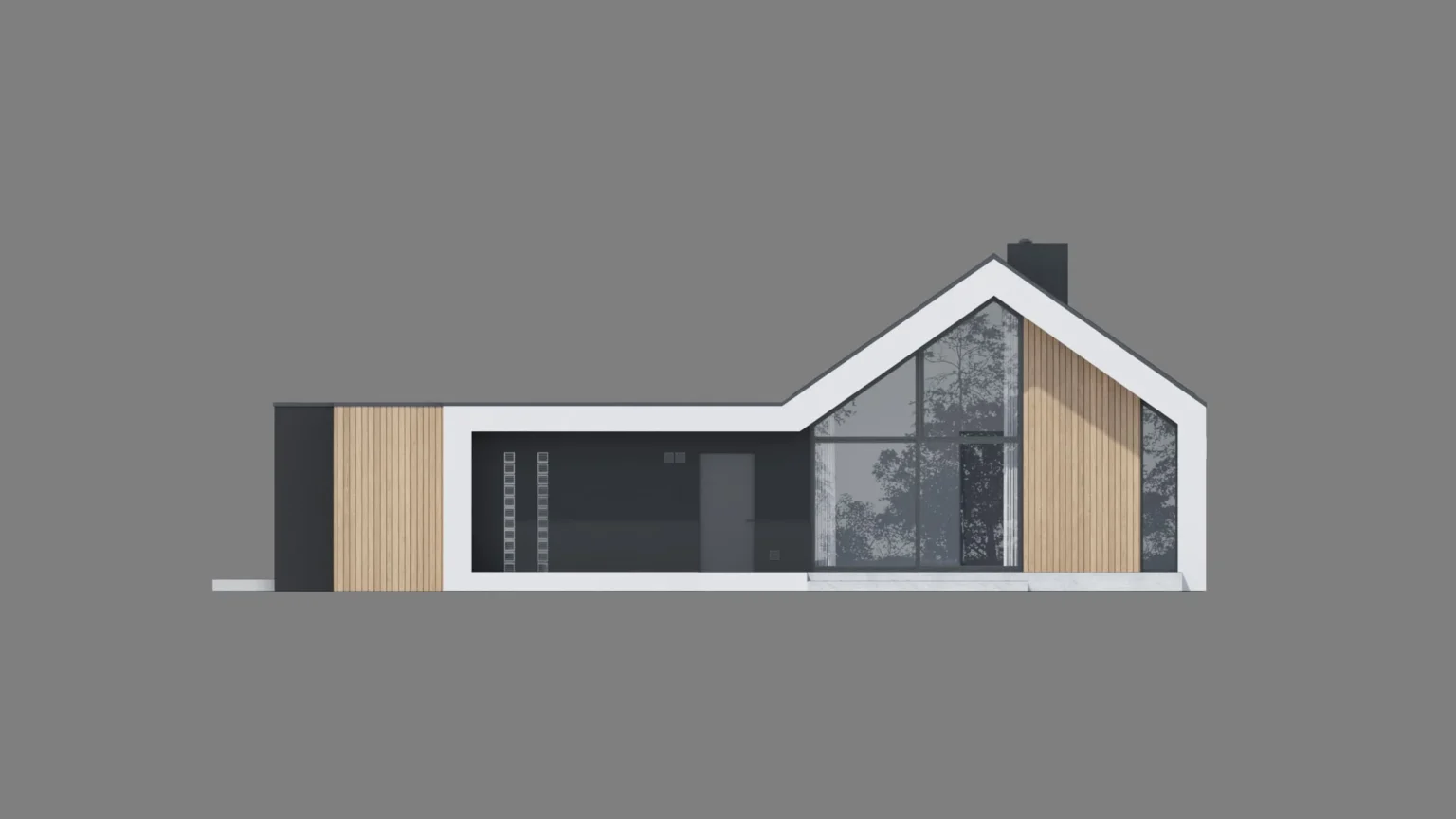 Elewacja ogrodowa projekt nowoczesnej stodoły NewHouse 719 w1 G2