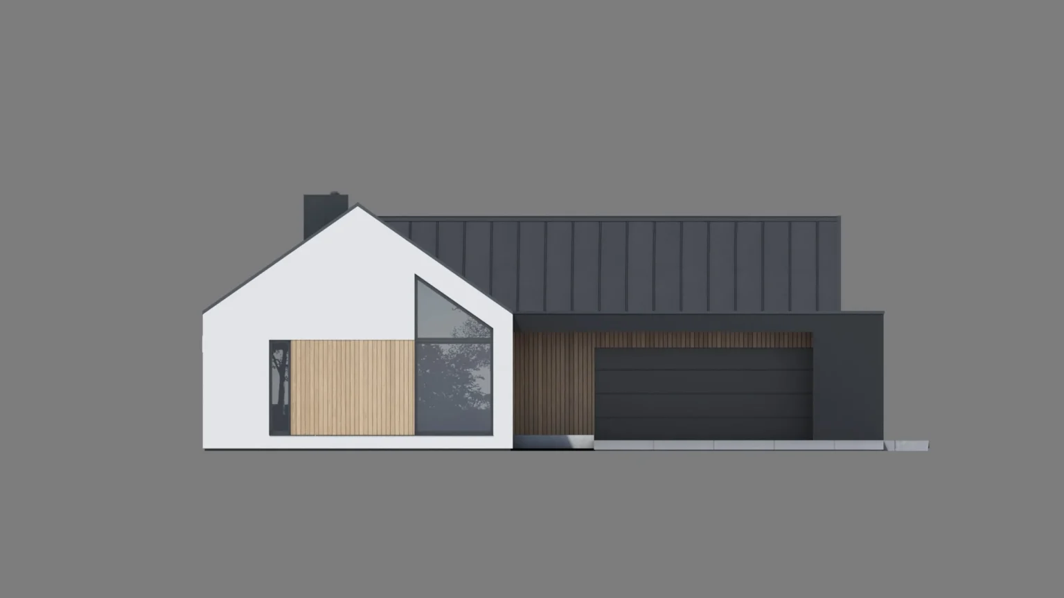 Gotowy projekt domu NewHouse 720 w1 G2 elewacja frontowa