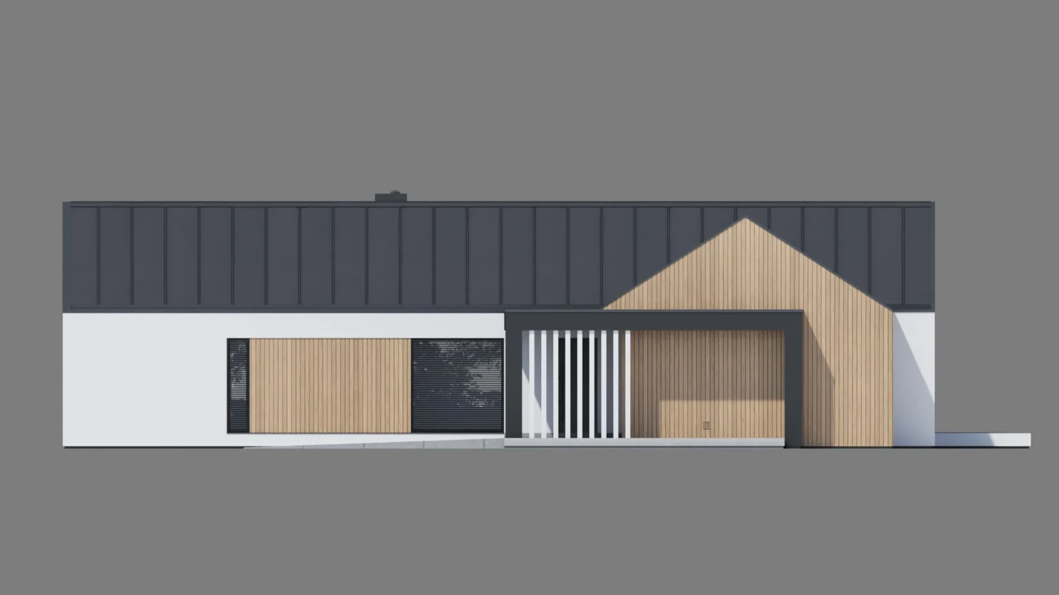 Gotowy projekt domu NewHouse 720 w1 G2 elewacja boczna