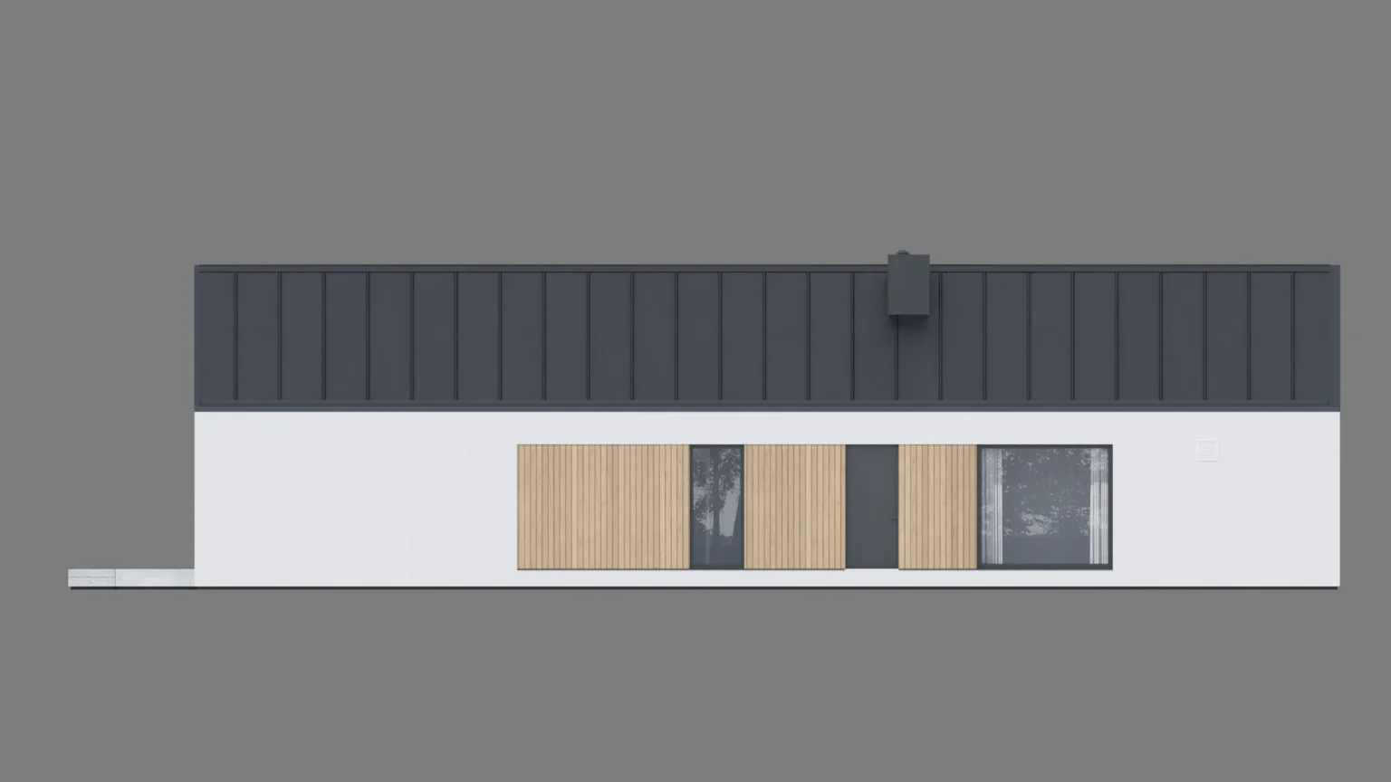 Gotowy projekt domu NewHouse 720 w1 G2 elewacja boczna