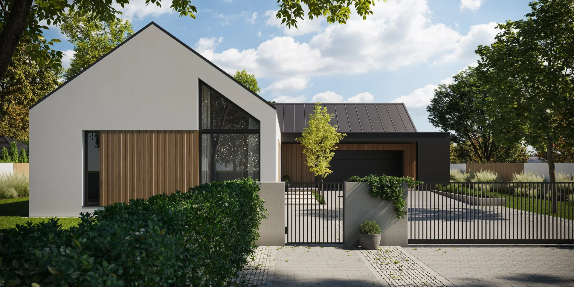 Gotowy projekt domu w stylu stodoły dla rodziny 2+2, NewHouse 720 w1 G2