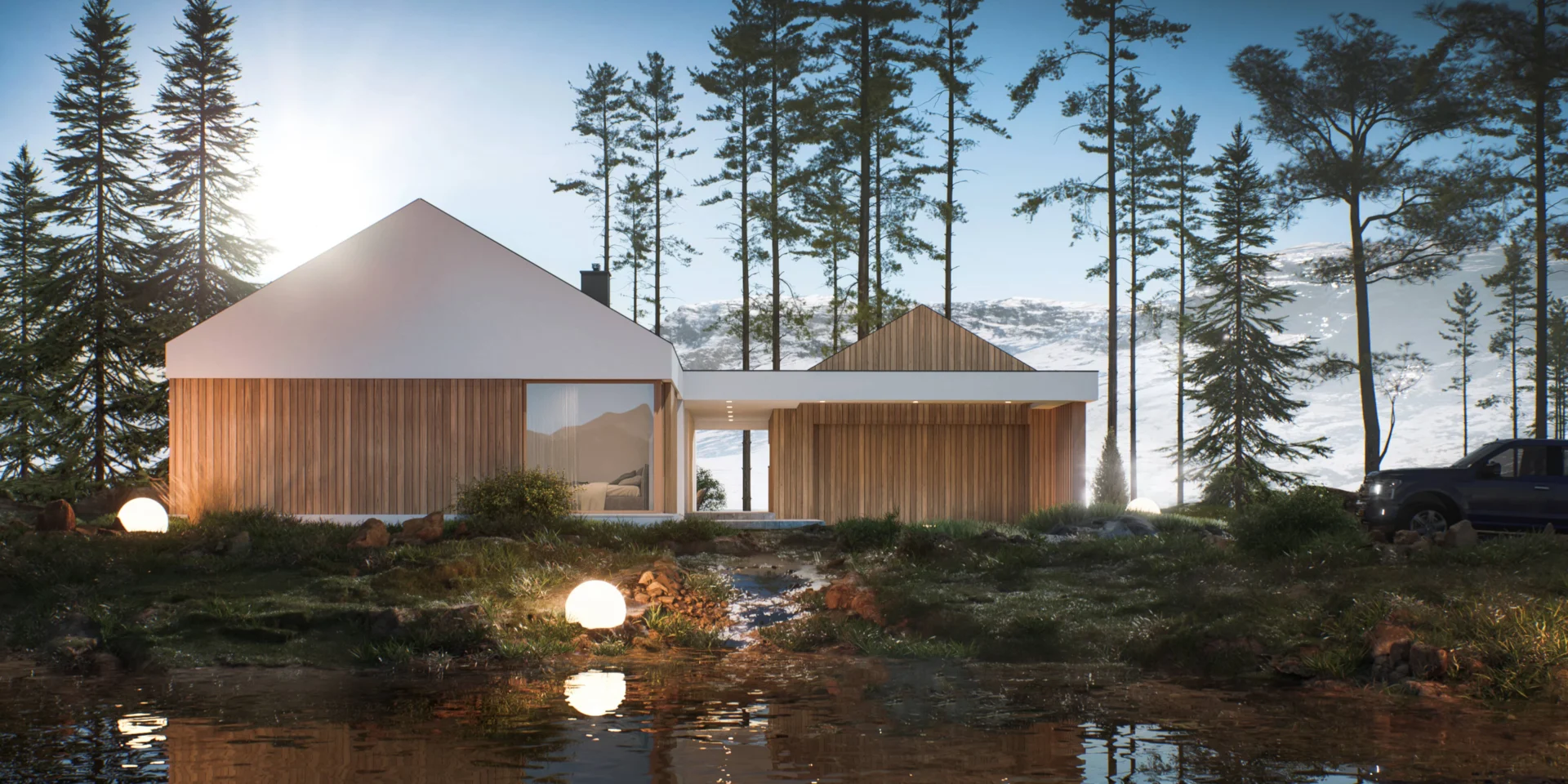 Projekt domu w stylu podwójnej nowoczesnej stodoły Modern House NewHouse 714 G2 w1