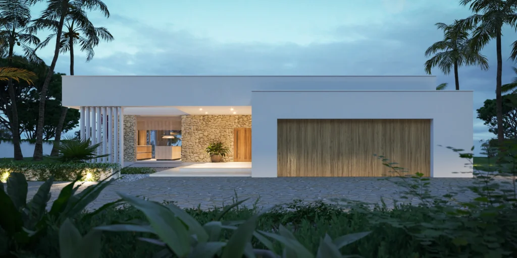 Projekt domu o powierzchni 150 m, parterowy z płaskim dachem Modern House NewHouse 702 w1