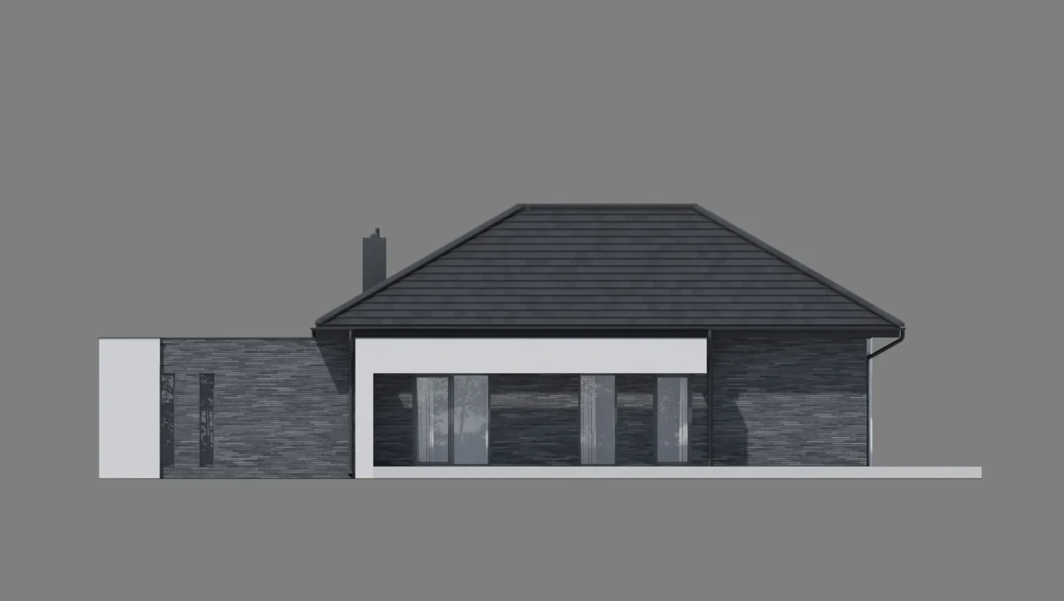 Modern House BrickHouse 101 parterowy projekt domu elewacja boczna