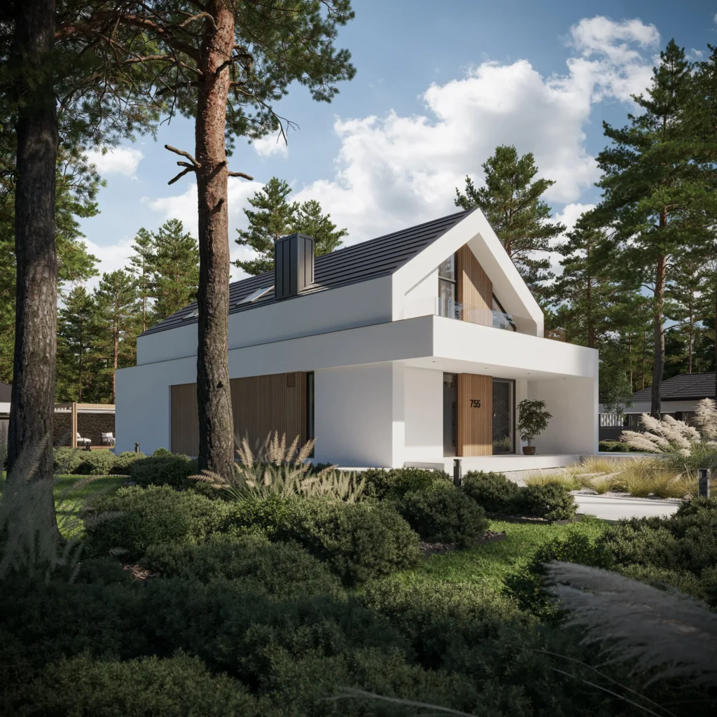 Nowoczesny dom bez garażu – projekt stodoły z przestronnym wnętrzem NewHouse 755